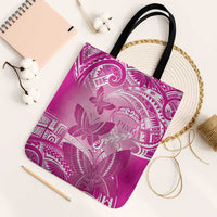 Polynesia Breast Cancer Awareness Tote Bag Think Pink Ribbon Polynesian Butterflies