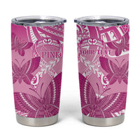 Personalised Polynesia Breast Cancer Awareness Tumbler Cup Think Pink Ribbon Polynesian Butterflies