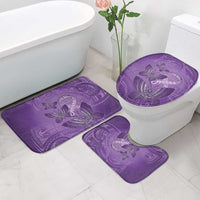 Polynesia Lupus Awareness Month Bathroom Set Warrior Purple Ribbon Polynesian Butterflies