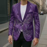 Personalised Polynesia Lupus Awareness Month Blazer Warrior Purple Ribbon Polynesian Butterflies