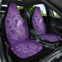 Polynesia Lupus Awareness Month Car Seat Cover Warrior Purple Ribbon Polynesian Butterflies
