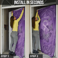 Personalised Polynesia Lupus Awareness Month Door Cover Warrior Purple Ribbon Polynesian Butterflies