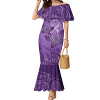 Personalised Polynesia Lupus Awareness Month Mermaid Dress Warrior Purple Ribbon Polynesian Butterflies