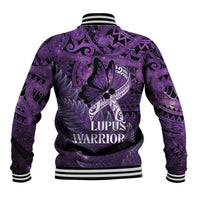 Lupus Awareness Month New Zealand Baseball Jacket Be Strong Warrior Maori Silver Fern