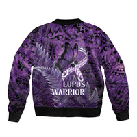 Lupus Awareness Month New Zealand Bomber Jacket Be Strong Warrior Maori Silver Fern