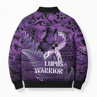 Lupus Awareness Month New Zealand Bomber Puffer Jacket Be Strong Warrior Maori Silver Fern