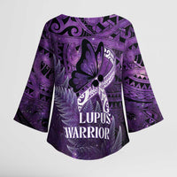 Lupus Awareness Month New Zealand Kimono Sleeve Blouse Be Strong Warrior Maori Silver Fern