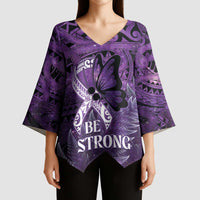 Lupus Awareness Month New Zealand Kimono Sleeve Blouse Be Strong Warrior Maori Silver Fern