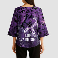 Lupus Awareness Month New Zealand Kimono Sleeve Blouse Be Strong Warrior Maori Silver Fern