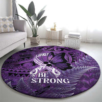 Lupus Awareness Month New Zealand Round Carpet Be Strong Warrior Maori Silver Fern