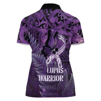 Lupus Awareness Month New Zealand Women Polo Shirt Be Strong Warrior Maori Silver Fern LT14 - Polynesian Pride