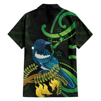 New Zealand Tui Bird Hawaiian Shirt Aotearoa Maori With Kowhai Flowers LT14 - Polynesian Pride