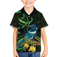 New Zealand Tui Bird Hawaiian Shirt Aotearoa Maori With Kowhai Flowers LT14 - Polynesian Pride