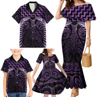 Purple Matariki New Zealand Family Matching Mermaid Dress and Hawaiian Shirt Maori Poutama Galaxy Vibes LT14 - Polynesian Pride