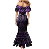 Purple Matariki New Zealand Family Matching Mermaid Dress and Hawaiian Shirt Maori Poutama Galaxy Vibes LT14 - Polynesian Pride