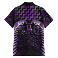 Purple Matariki New Zealand Family Matching Short Sleeve Bodycon Dress and Hawaiian Shirt Maori Poutama Galaxy Vibes LT14 - Polynesian Pride
