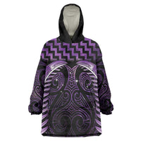 Purple Matariki New Zealand Wearable Blanket Hoodie Maori Poutama Galaxy Vibes LT14 One Size Purple - Polynesian Pride