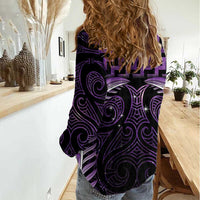 Purple Matariki New Zealand Women Casual Shirt Maori Poutama Galaxy Vibes LT14 - Polynesian Pride