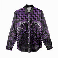 Purple Matariki New Zealand Women Casual Shirt Maori Poutama Galaxy Vibes LT14 - Polynesian Pride