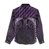 Purple Matariki New Zealand Women Casual Shirt Maori Poutama Galaxy Vibes LT14 - Polynesian Pride