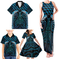 Blue Matariki New Zealand Family Matching Tank Maxi Dress and Hawaiian Shirt Maori Poutama Galaxy Vibes LT14 - Polynesian Pride