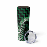 Green Matariki New Zealand Skinny Tumbler Maori Poutama Galaxy Vibes LT14 - Polynesian Pride