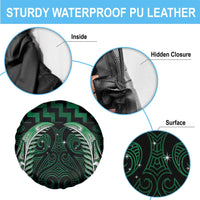 Green Matariki New Zealand Spare Tire Cover Maori Poutama Galaxy Vibes
