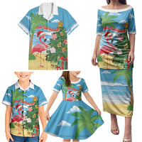 Flamingo Hawaii Summer Christmas Personalized Family Matching Puletasi and Hawaiian Shirt Mele Kalikimaka Beachy Vibes LT14 - Polynesian Pride