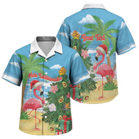 Flamingo Hawaii Summer Christmas Personalized Family Matching Summer Maxi Dress and Hawaiian Shirt Mele Kalikimaka Beachy Vibes LT14 Son's Shirt Blue - Polynesian Pride