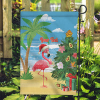 Flamingo Hawaii Summer Christmas Personalized Garden Flag Mele Kalikimaka Beachy Vibes