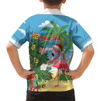 Flamingo Hawaii Summer Christmas Personalized Kid Hawaiian Shirt Mele Kalikimaka Beachy Vibes