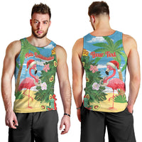 Flamingo Hawaii Summer Christmas Personalized Men Tank Top Mele Kalikimaka Beachy Vibes
