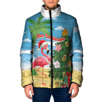 Flamingo Hawaii Summer Christmas Personalized Padded Jacket Mele Kalikimaka Beachy Vibes