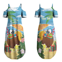 Chilling Parrot Hawaii Summer Christmas Personalized Couples Matching Summer Maxi Dress and Long Sleeve Button Shirt It's 5 O'Clock Somewhere Beachy Vibes LT14 - Polynesian Pride