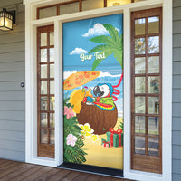 Chilling Parrot Hawaii Summer Christmas Personalized Door Cover It's 5 O'Clock Somewhere Beachy Vibes