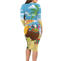Chilling Parrot Hawaii Summer Christmas Personalized Family Matching Long Sleeve Bodycon Dress and Hawaiian Shirt It's 5 O'Clock Somewhere Beachy Vibes LT14 - Polynesian Pride
