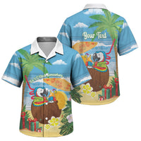 Chilling Parrot Hawaii Summer Christmas Personalized Family Matching Short Sleeve Bodycon Dress and Hawaiian Shirt It's 5 O'Clock Somewhere Beachy Vibes LT14 Son's Shirt Blue - Polynesian Pride