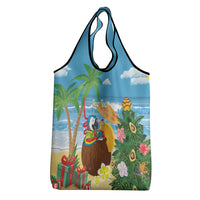 Chilling Parrot Hawaii Summer Christmas Personalized Grocery Bag It's 5 O'Clock Somewhere Beachy Vibes