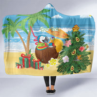 Chilling Parrot Hawaii Summer Christmas Personalized Hooded Blanket It's 5 O'Clock Somewhere Beachy Vibes