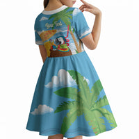 Chilling Parrot Hawaii Summer Christmas Personalized Kid Short Sleeve Dress It's 5 O'Clock Somewhere Beachy Vibes LT14 - Polynesian Pride