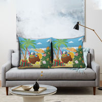 Chilling Parrot Hawaii Summer Christmas Personalized Pillow Cover It's 5 O'Clock Somewhere Beachy Vibes