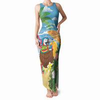 Chilling Parrot Hawaii Summer Christmas Personalized Tank Maxi Dress It's 5 O'Clock Somewhere Beachy Vibes LT14 Women Blue - Polynesian Pride