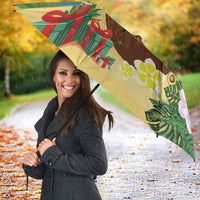 Chilling Parrot Hawaii Summer Christmas Personalized Umbrella It's 5 O'Clock Somewhere Beachy Vibes