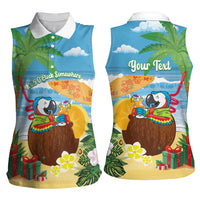 Chilling Parrot Hawaii Summer Christmas Personalized Women Sleeveless Polo Shirt It's 5 O'Clock Somewhere Beachy Vibes