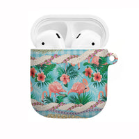 Flamingo Hawaii Summer AirPods Case Hawaiian Lei Pakala Motifs Tropical Style