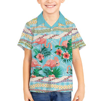 Flamingo Hawaii Summer Hawaiian Shirt Hawaiian Lei Pakala Motifs Tropical Style LT14 - Polynesian Pride