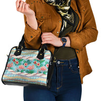 Flamingo Hawaii Summer Shoulder Handbag Hawaiian Lei Pakala Motifs Tropical Style