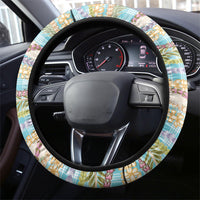 Flamingo Hawaii Summer Steering Wheel Cover Hawaiian Lei Pakala Motifs Tropical Style