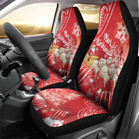 New Zealand Christmas In July Car Seat Cover Funny Santa Sheep Meri Kirihimete Red LT14 - Polynesian Pride