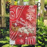 New Zealand Christmas In July Garden Flag Funny Santa Sheep Meri Kirihimete Red LT14 Garden Flag Red - Polynesian Pride